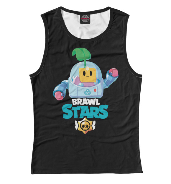 Женская майка с изображением Brawl Stars SPROUT цвета Белый