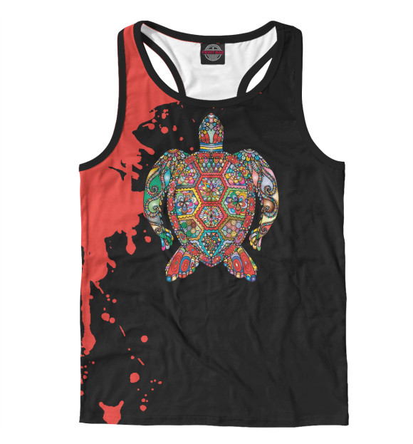 Мужская майка-борцовка с изображением Turtle psych цвета Белый