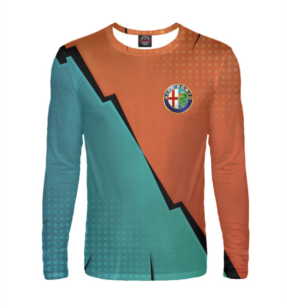 Мужской лонгслив с изображением Alfa Romeo цвета Белый