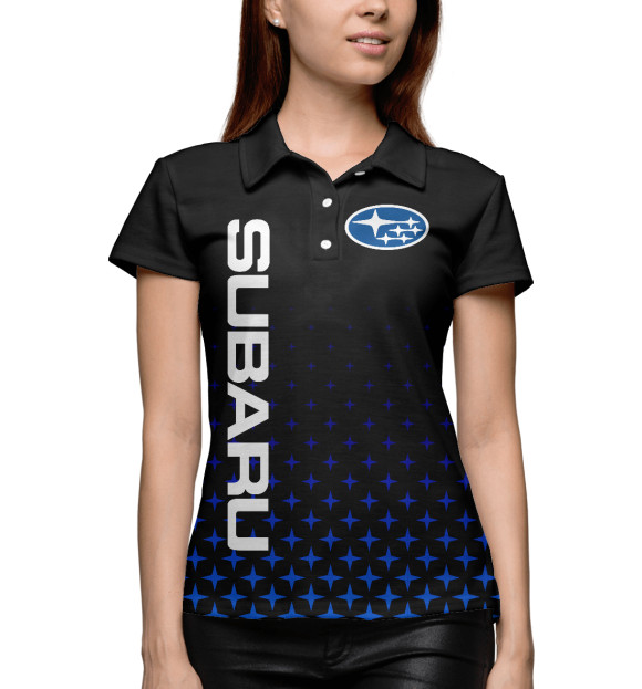 Женское поло с изображением Subaru | Субару | Авто цвета Белый