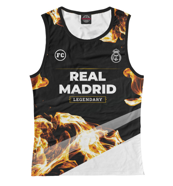 Майка для девочки с изображением Real Madrid Sport Fire цвета Белый