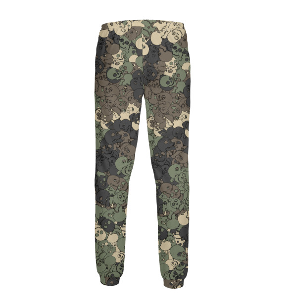 Мужские спортивные штаны с изображением Камуфляж с черепами цвета Белый