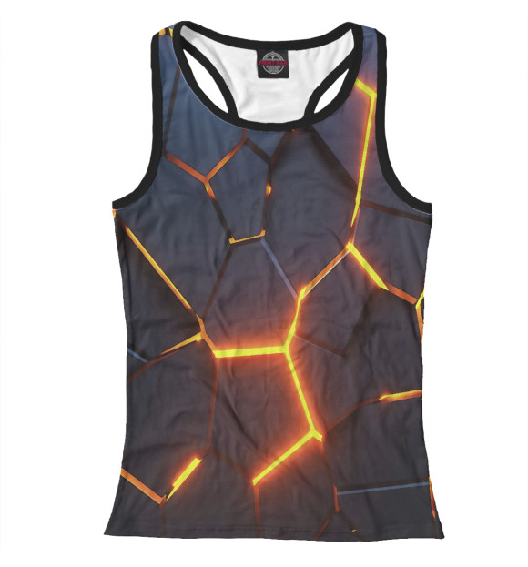 Женская майка-борцовка с изображением 3D Плиты цвета Белый