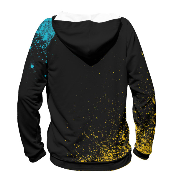 Мужское худи с изображением Казахстан / Kazakhstan цвета Белый