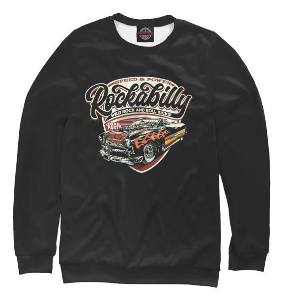 Свитшот для девочек с изображением Rockabilly Car цвета Белый