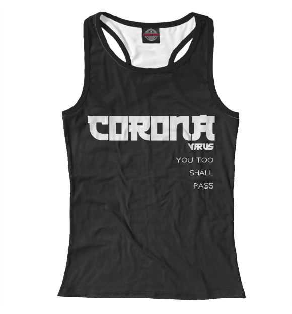 Женская майка-борцовка с изображением Coronavirus цвета Белый