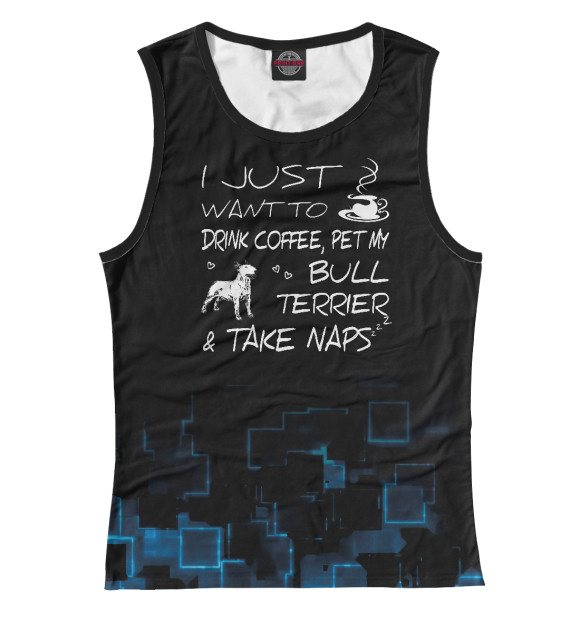 Майка для девочки с изображением Drink Coffee And Pet Bull цвета Белый