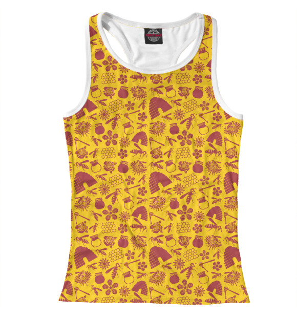 Женская майка-борцовка с изображением Мёд цвета Белый