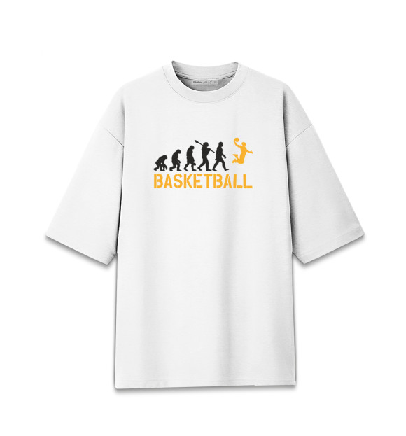 Женская футболка оверсайз с изображением Basketball цвета Белый