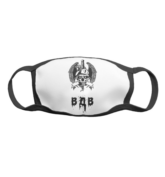 Маска тканевая с изображением ВДВ (ч/б) цвета Белый