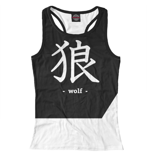 Женская майка-борцовка с изображением Wolf цвета Белый