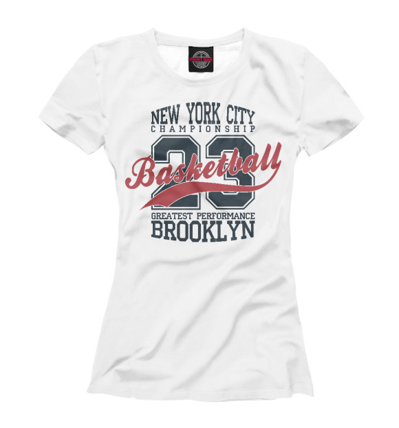Футболка для девочек с изображением NY 23 цвета Белый