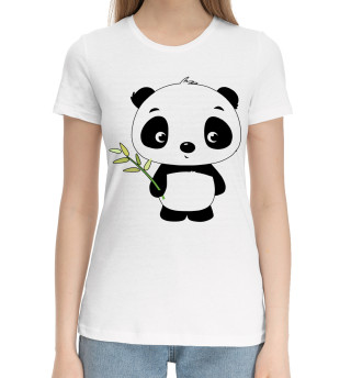 Хлопковая футболка для девочек Панда