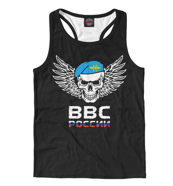 Мужская майка-борцовка с изображением ВВС РОССИИ цвета Белый