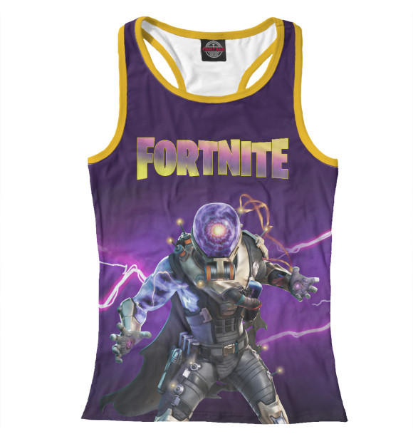 Женская майка-борцовка с изображением Fortnite Cyclo Outfit цвета Белый