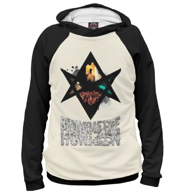 Мужское худи с притом Bring Me the Horizon цвета Белый Мужское худи с изображением Bring Me the Horizon цвета Белый