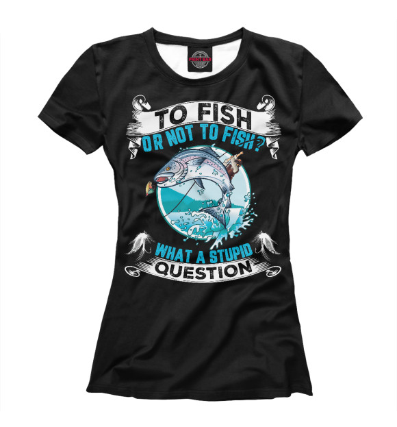 Футболка для девочек с изображением Fishing цвета Белый