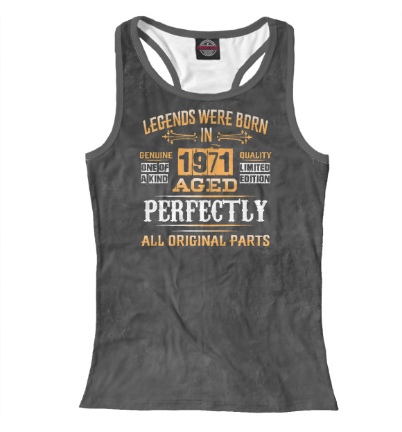 Женская майка-борцовка с изображением Legends 1971 цвета Белый