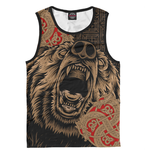 Майка для мальчика с притом Медведь цвета Белый Майка для мальчика с изображением Медведь цвета Белый