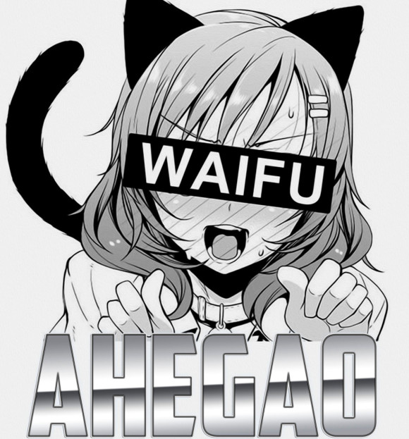 Женская футболка с изображением Ahegao цвета Белый