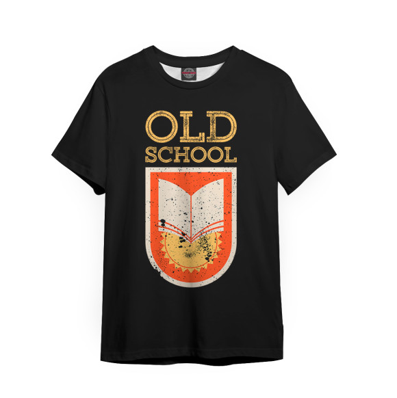 Мужская футболка оверсайз с изображением Old School цвета Белый