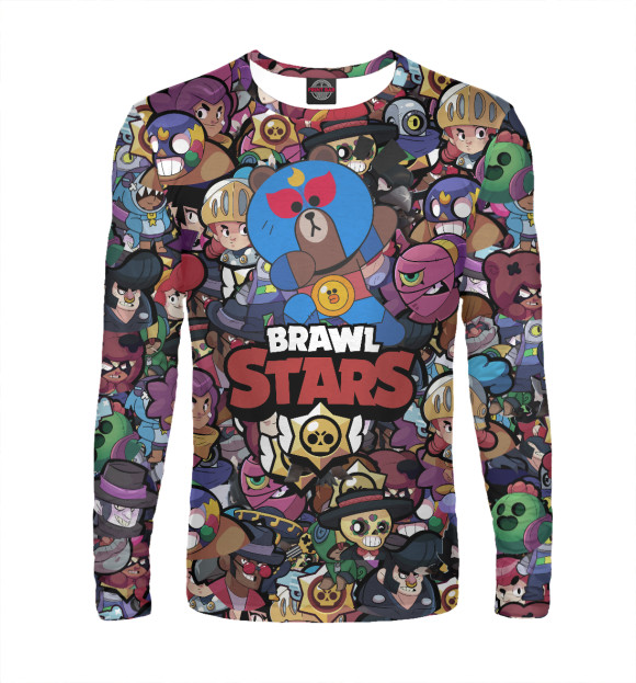 Мужской лонгслив с изображением Brawl Stars цвета Белый