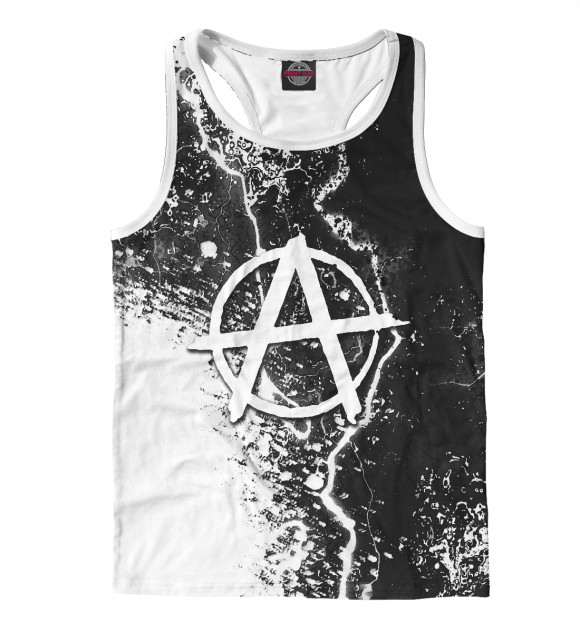 Мужская майка-борцовка с изображением Символ Анархии цвета Белый