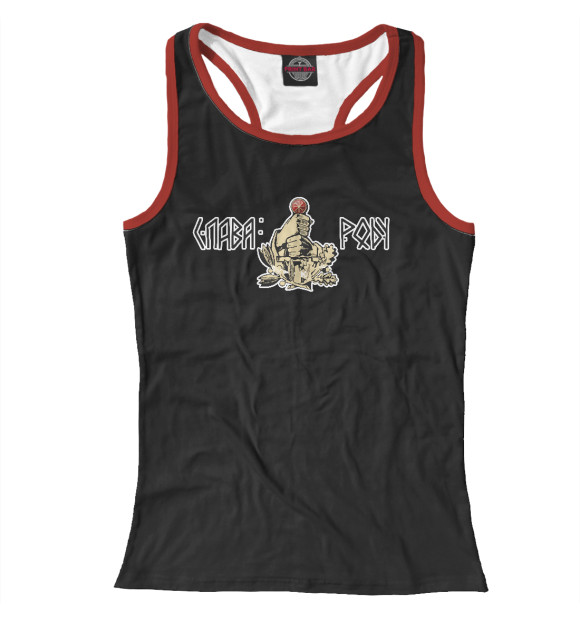 Женская майка-борцовка с изображением Слава роду цвета Белый