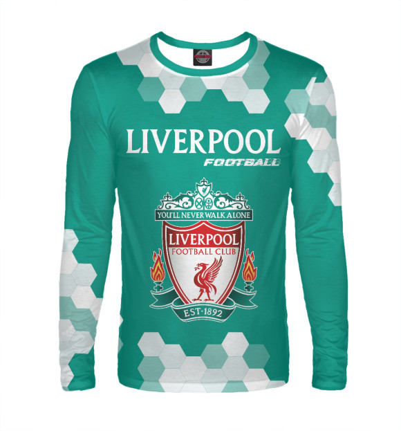 Мужской лонгслив с изображением Liverpool | Football цвета Белый
