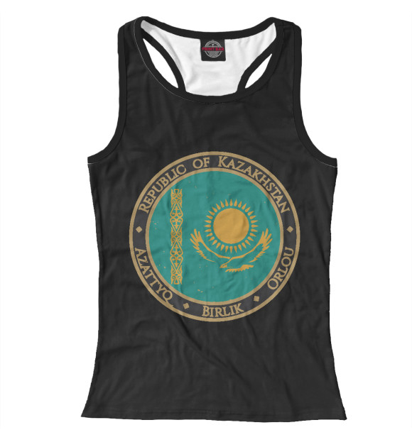 Женская майка-борцовка с изображением Казахстан цвета Белый