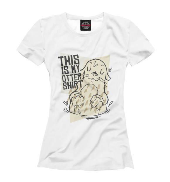 Женская футболка с изображением My otter shirt цвета Белый