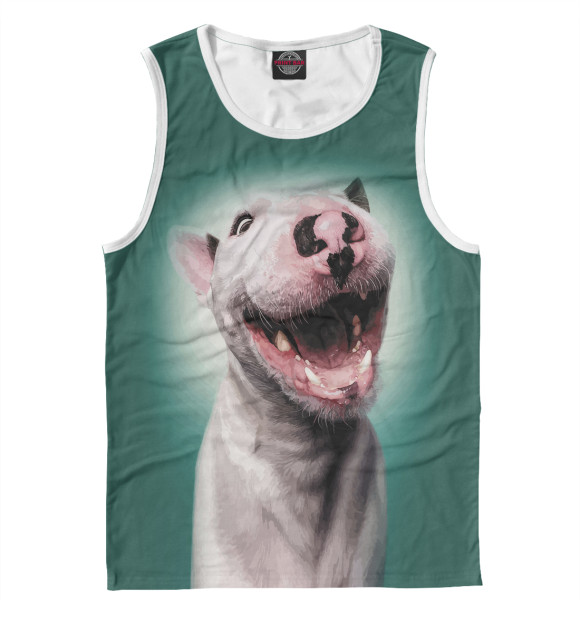 Майка для мальчика с изображением Бультерьер цвета Белый