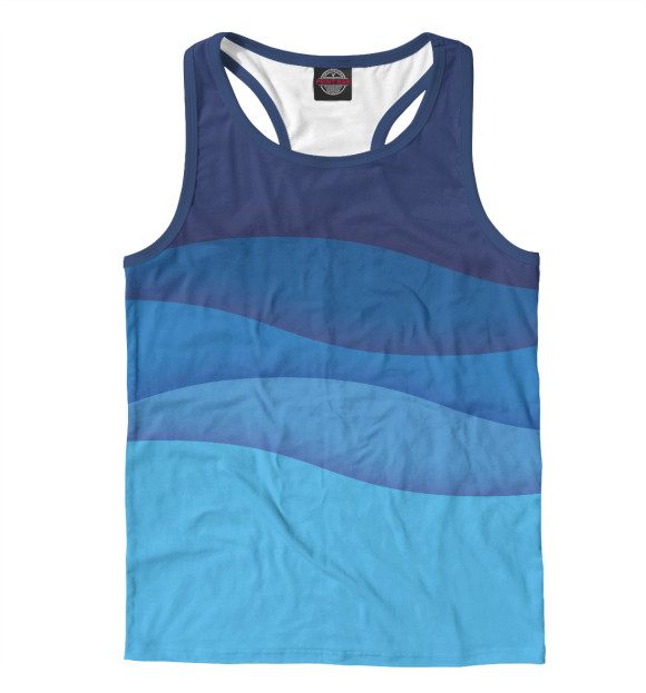 Мужская майка-борцовка с изображением Раскинулось море широко цвета Белый