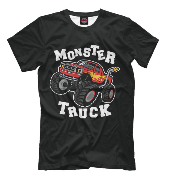 Мужская футболка с изображением Monster truck цвета Белый