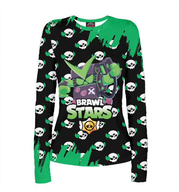 Женский лонгслив с изображением Brawl Stars цвета Белый