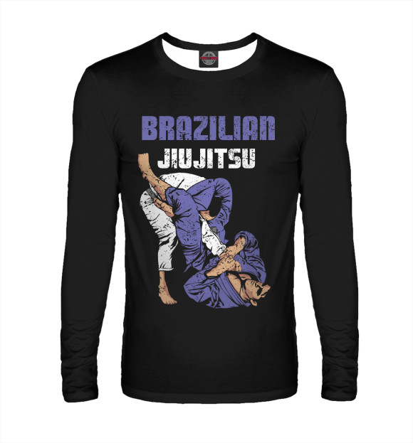 Мужской лонгслив с изображением BRAZILIAN JIU-JITSU цвета Белый