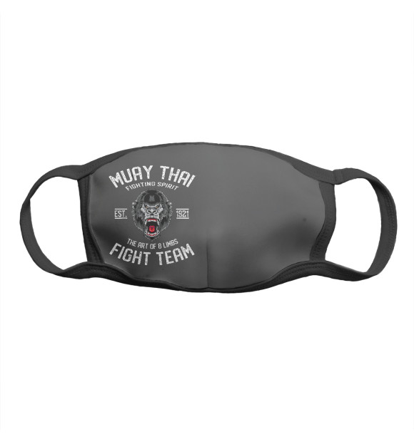 Маска тканевая с изображением Muay Thai Fight Gorilla цвета Белый