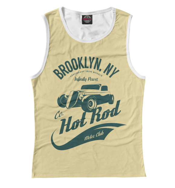 Майка для девочки с изображением Hot Rod цвета Белый
