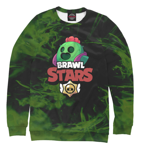 Свитшот для мальчиков с изображением Brawl Stars: Spike цвета Белый