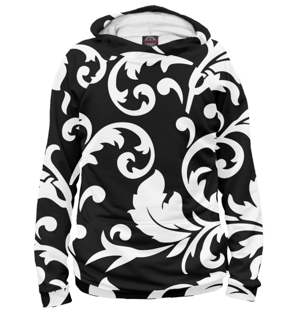 Женское худи с изображением Minimalist floral pattern цвета Белый