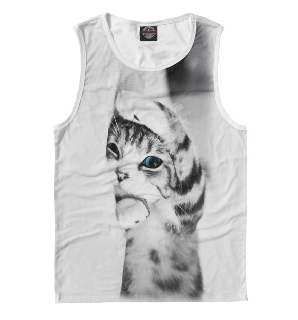 Майка для мальчика с изображением Котеночек цвета Белый