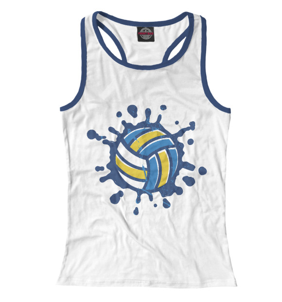 Женская майка-борцовка с изображением Volleyball Splash цвета Белый