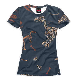 Женская футболка Скелеты динозавров