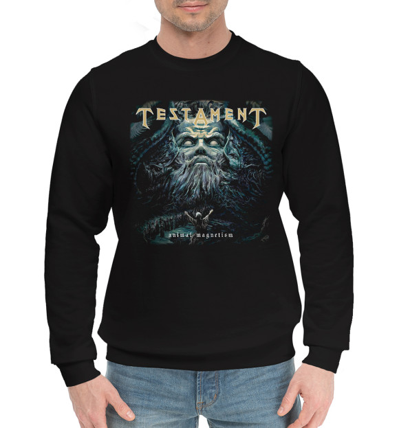 Мужской хлопковый свитшот с изображением Testament цвета Черный