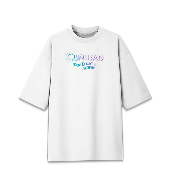 Женская футболка оверсайз с изображением Cuphead цвета Белый