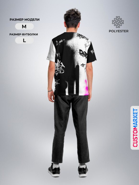 Мужская футболка с изображением Аниме Хаос цвета Белый