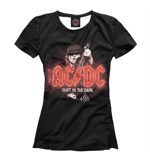 Женская футболка с изображением AC/DC - Shot In The Dark цвета Белый