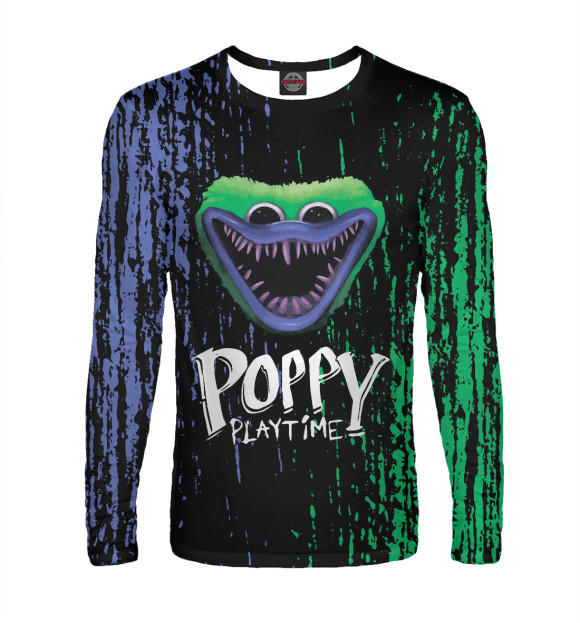 Мужской лонгслив с изображением Poppy Playtime цвета Белый