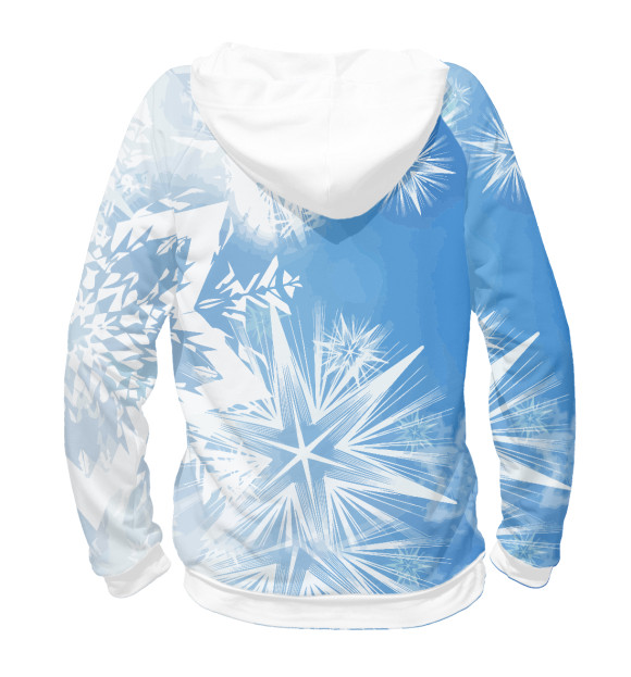 Женское худи с изображением Ледяной узор цвета Белый