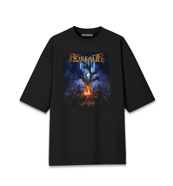 Мужская футболка оверсайз с изображением Borealis цвета Черный